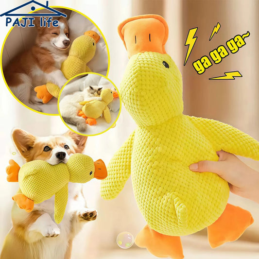 Duck Dog Toy Plush Squeaky Chew Toy Durable Teeth Grinding Puppy Toy