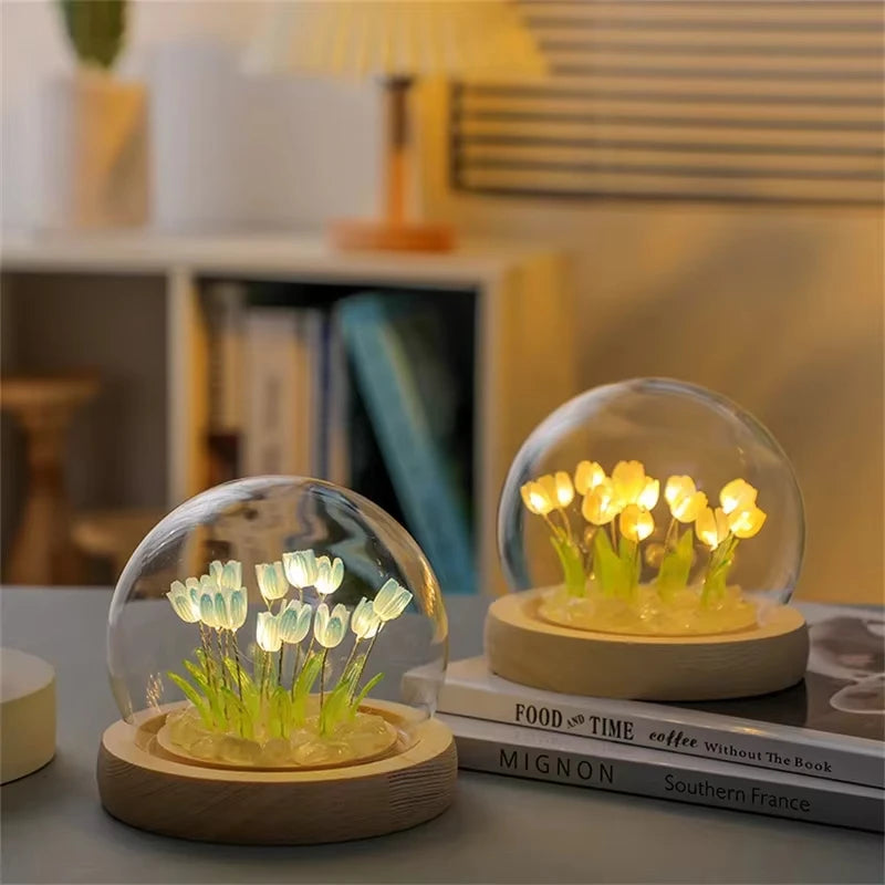 Handmade Tulip LED Night Light – DIY Bedside Lamp & Gift Decor