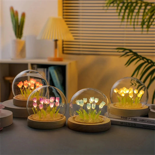 Handmade Tulip LED Night Light – DIY Bedside Lamp & Gift Decor