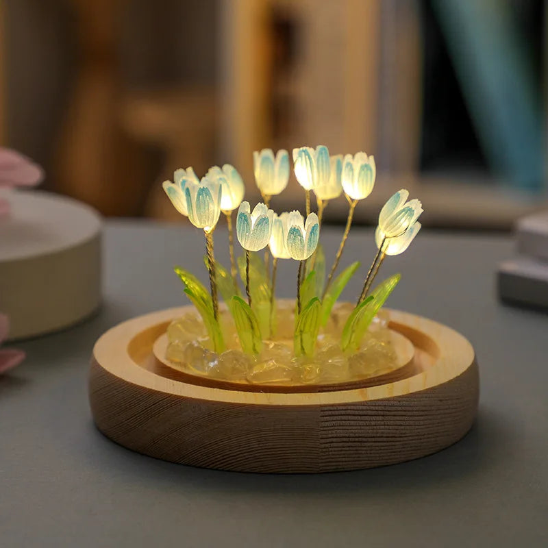 Handmade Tulip LED Night Light – DIY Bedside Lamp & Gift Decor