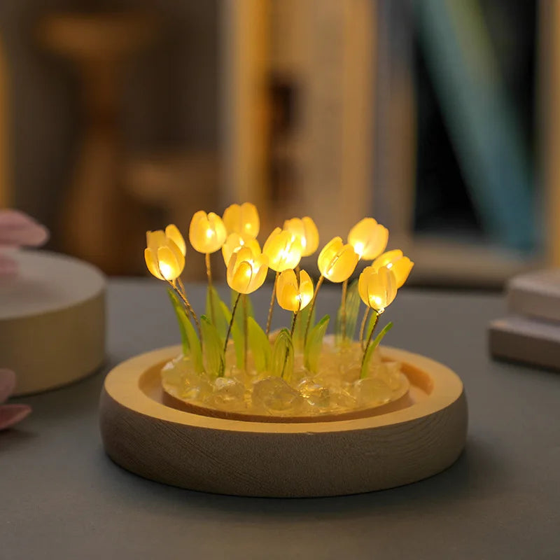 Handmade Tulip LED Night Light – DIY Bedside Lamp & Gift Decor