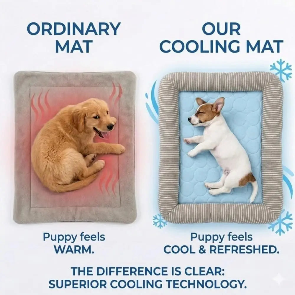 Ice Silk Cooling Mat for Dogs & Cats – Soft Breathable Summer Pet Bed