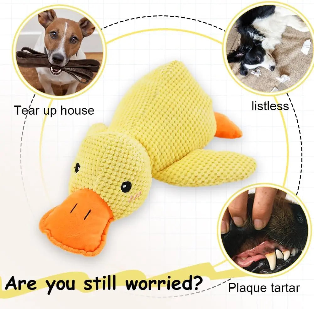 Duck Dog Toy Plush Squeaky Chew Toy Durable Teeth Grinding Puppy Toy