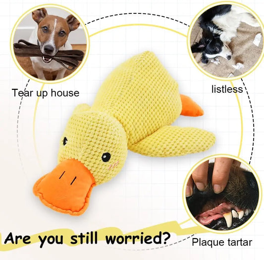 Duck Dog Toy Plush Squeaky Chew Toy Durable Teeth Grinding Puppy Toy