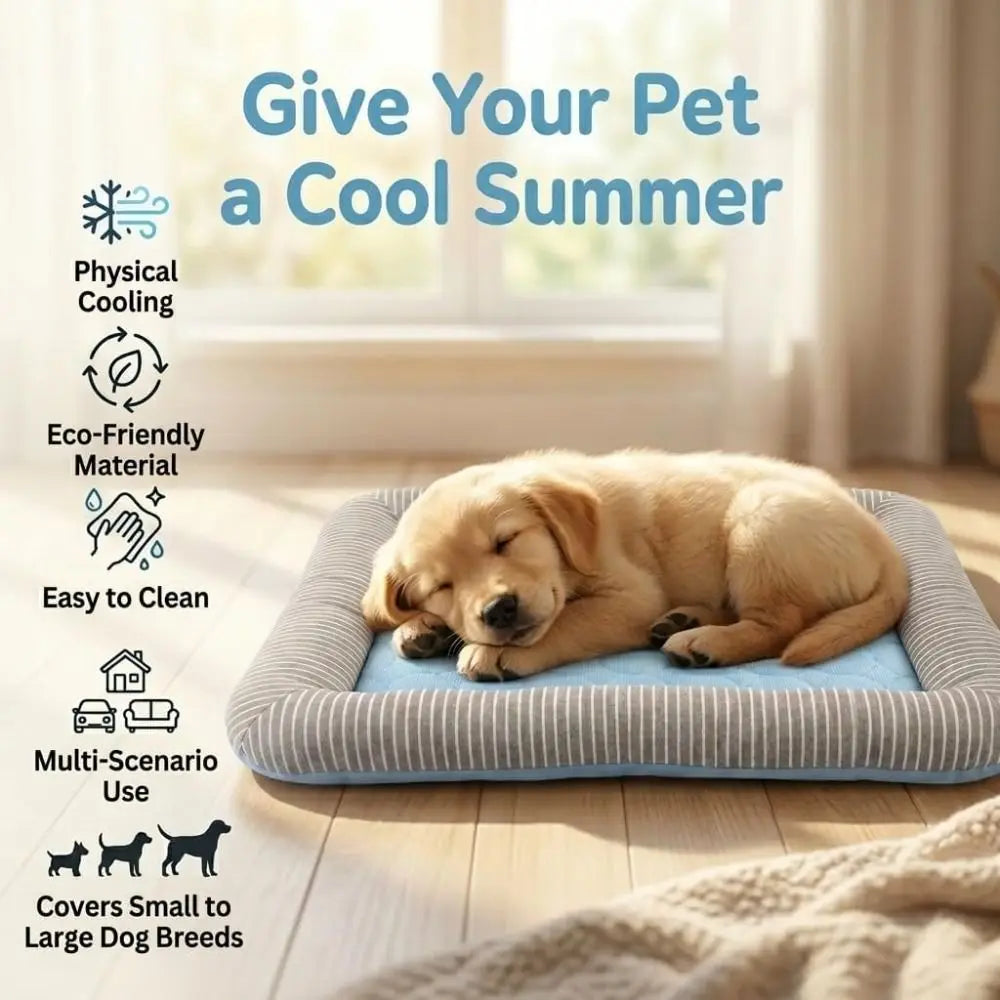 Ice Silk Cooling Mat for Dogs & Cats – Soft Breathable Summer Pet Bed