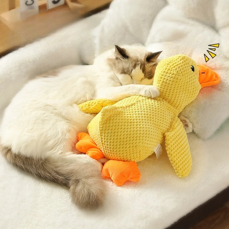 Duck Dog Toy Plush Squeaky Chew Toy Durable Teeth Grinding Puppy Toy