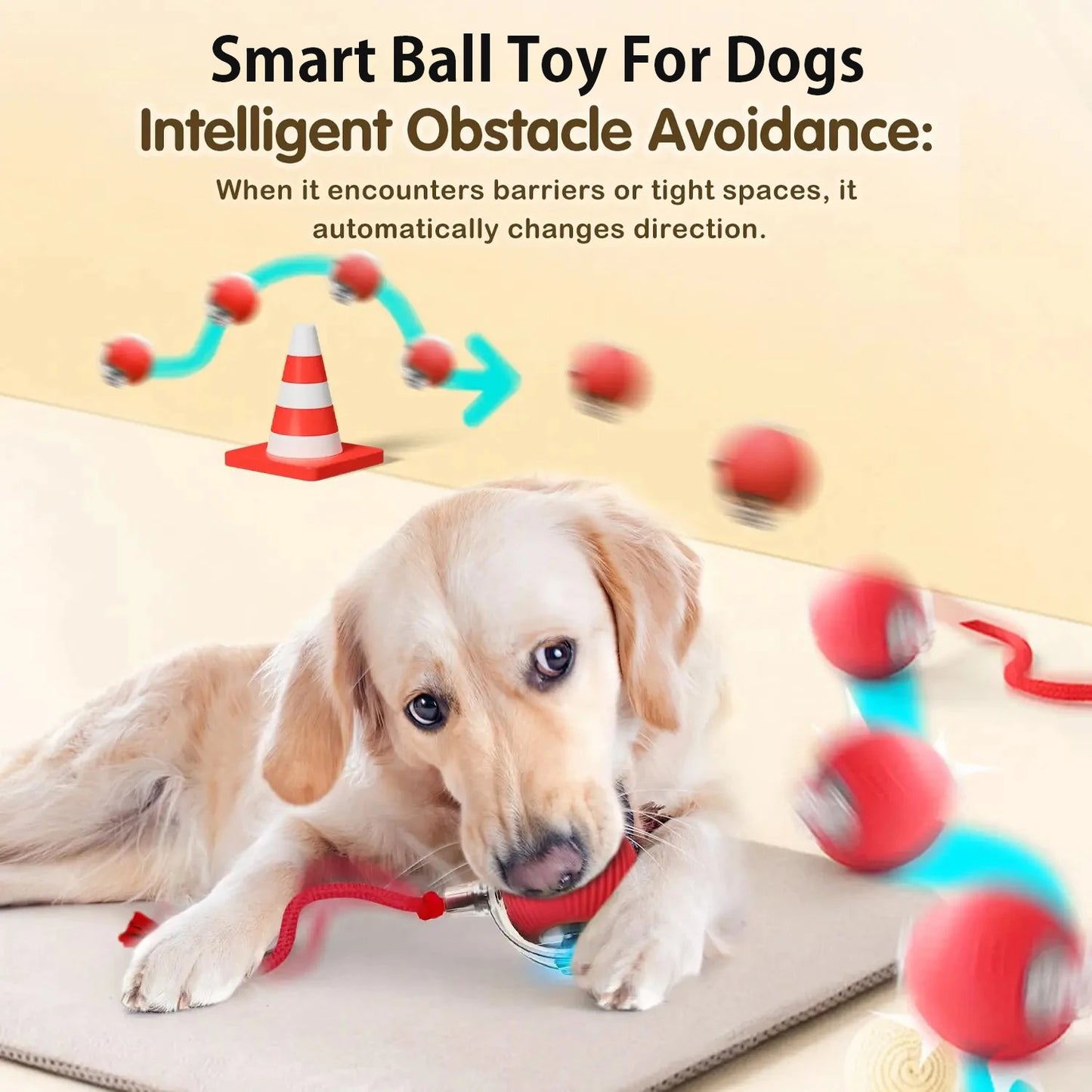 ZoomBall™ Smart Interactive Dog Toy – Auto Rolling Fun for Puppies & Dogs
