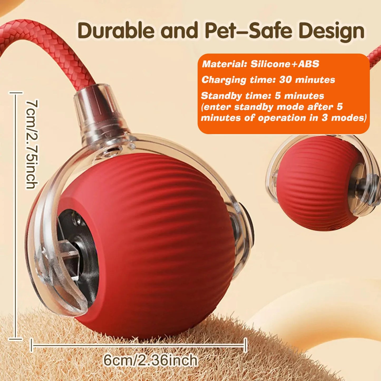 ZoomBall™ Smart Interactive Dog Toy – Auto Rolling Fun for Puppies & Dogs