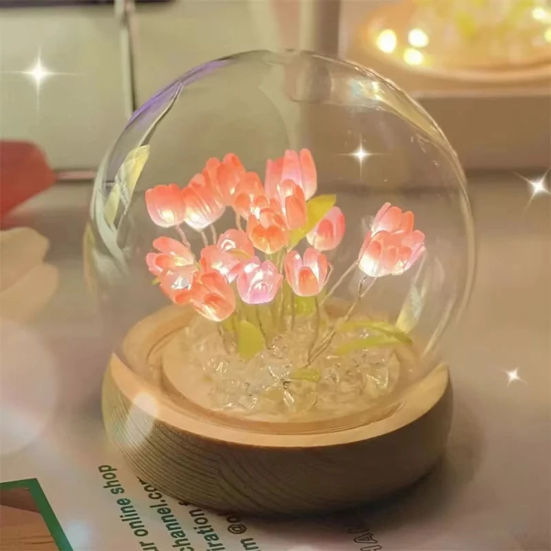 Handmade Tulip LED Night Light – DIY Bedside Lamp & Gift Decor